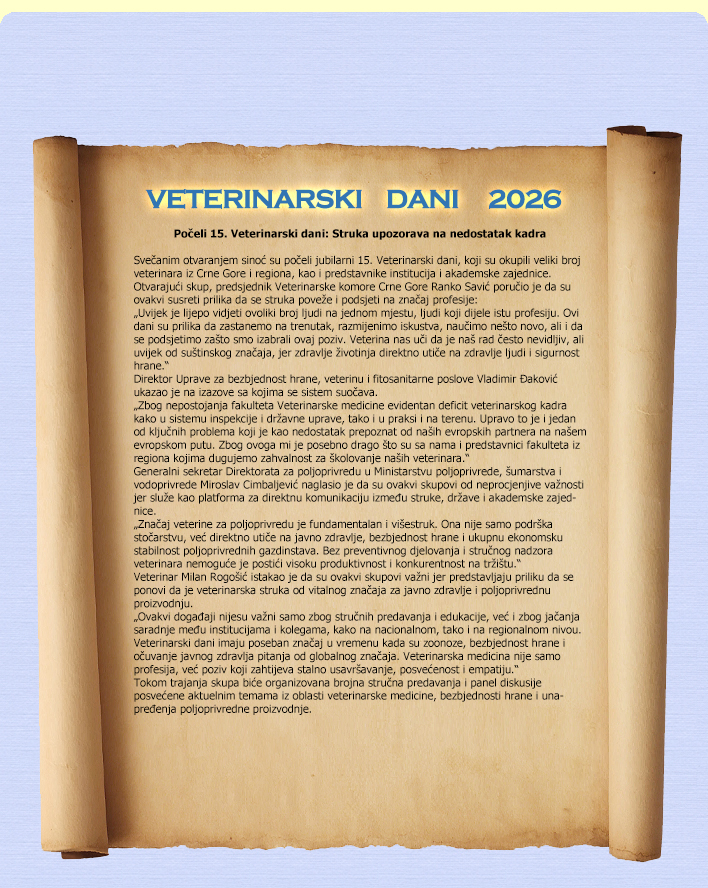 Veterinarski Dani 2026 - program